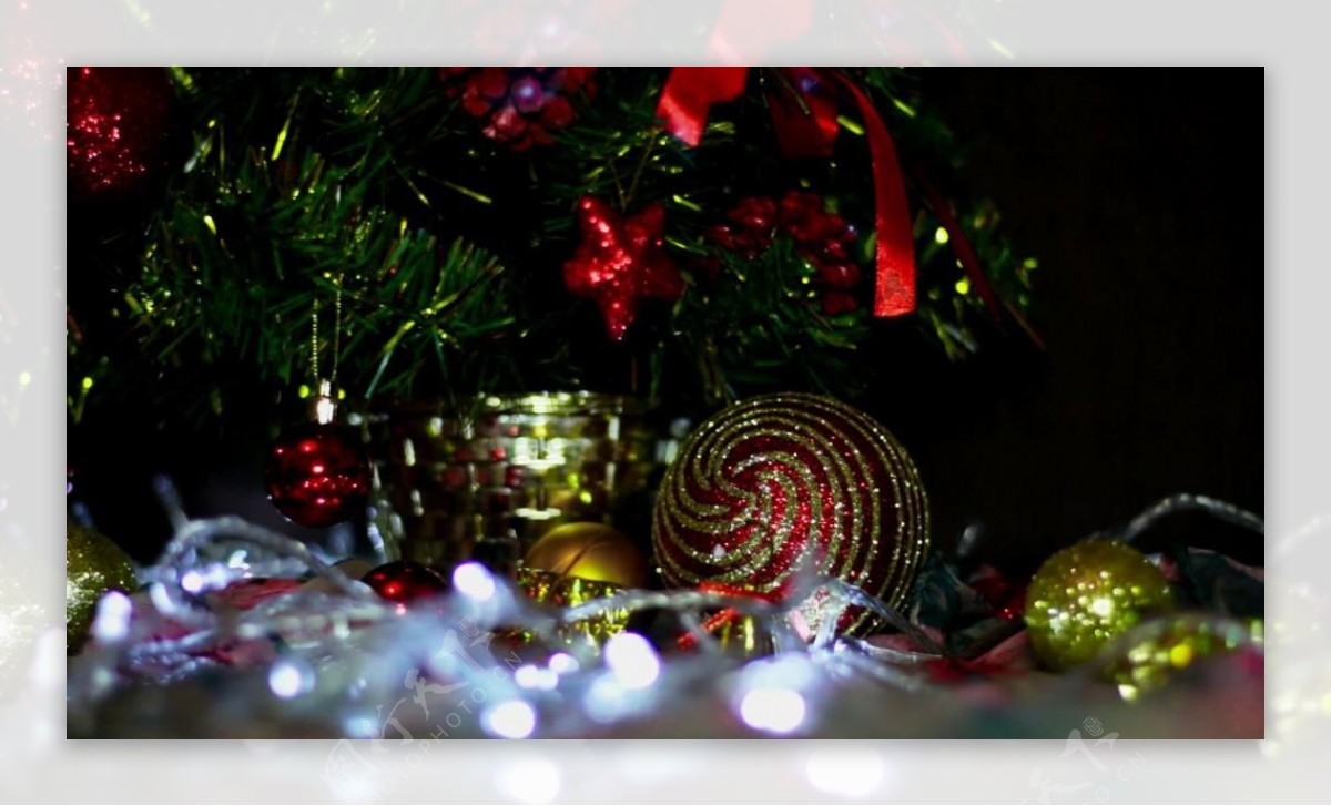 浪漫圣诞树装饰视频素材