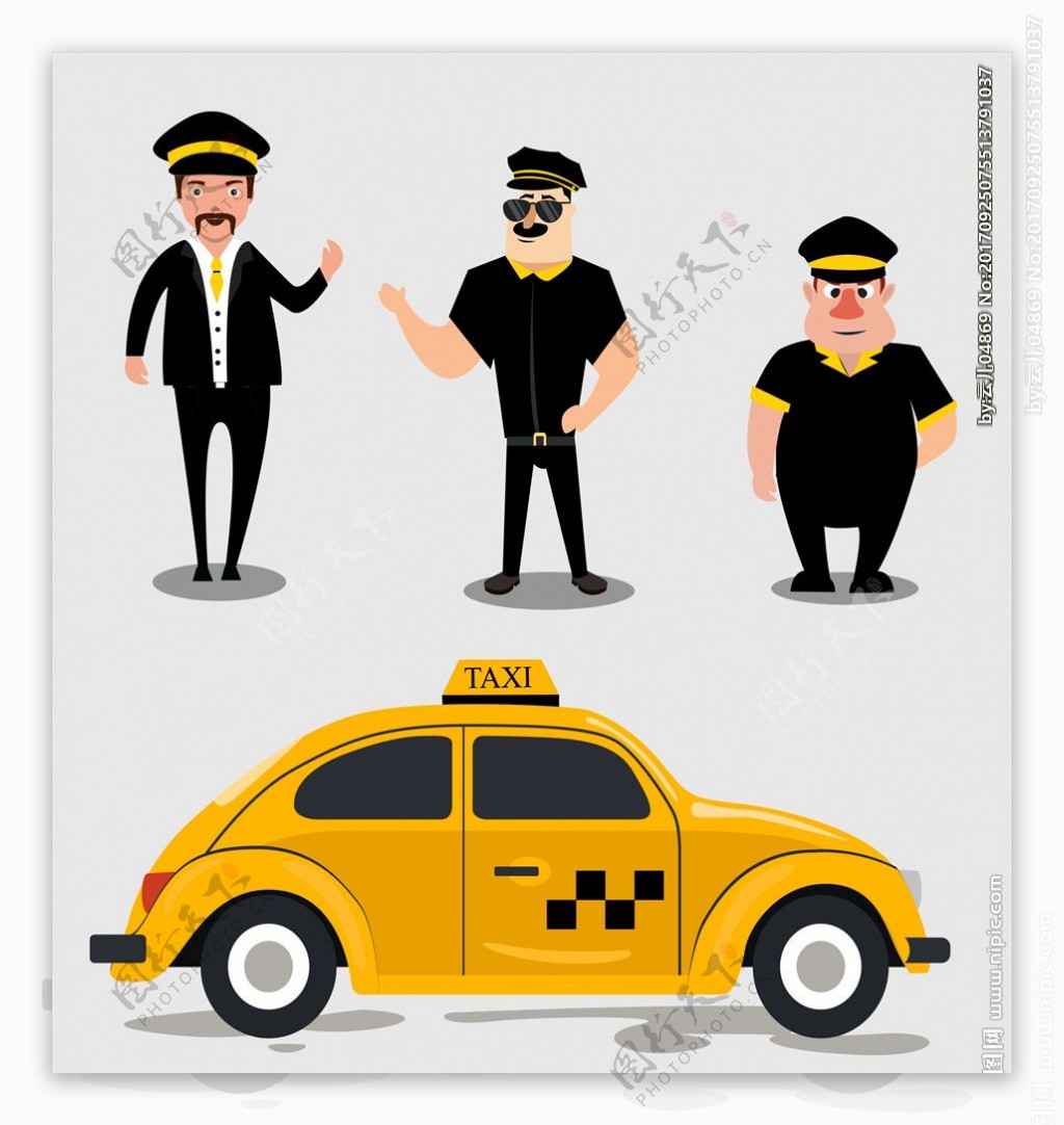 卡通出租车图标图片_公共标识标志_标志图标_图行天下图库