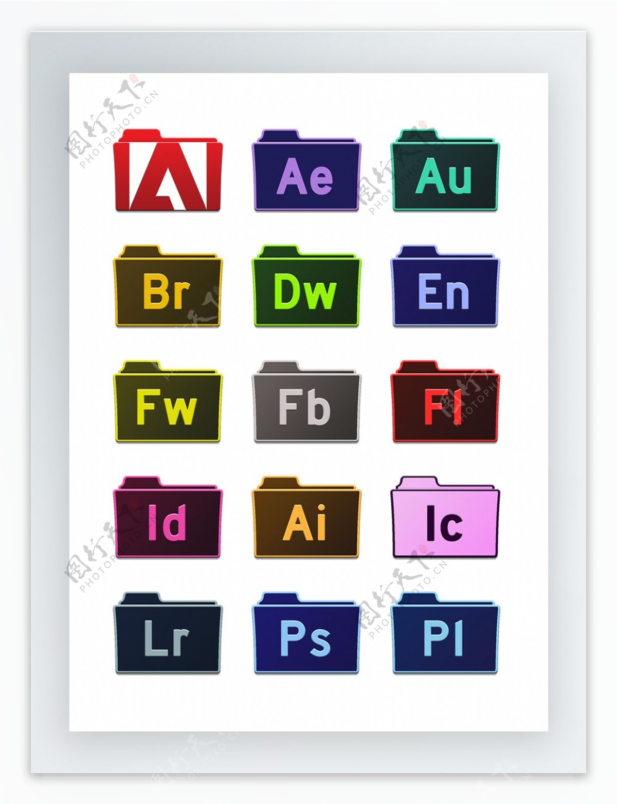 AdobeCS6产品文件夹风格图标集