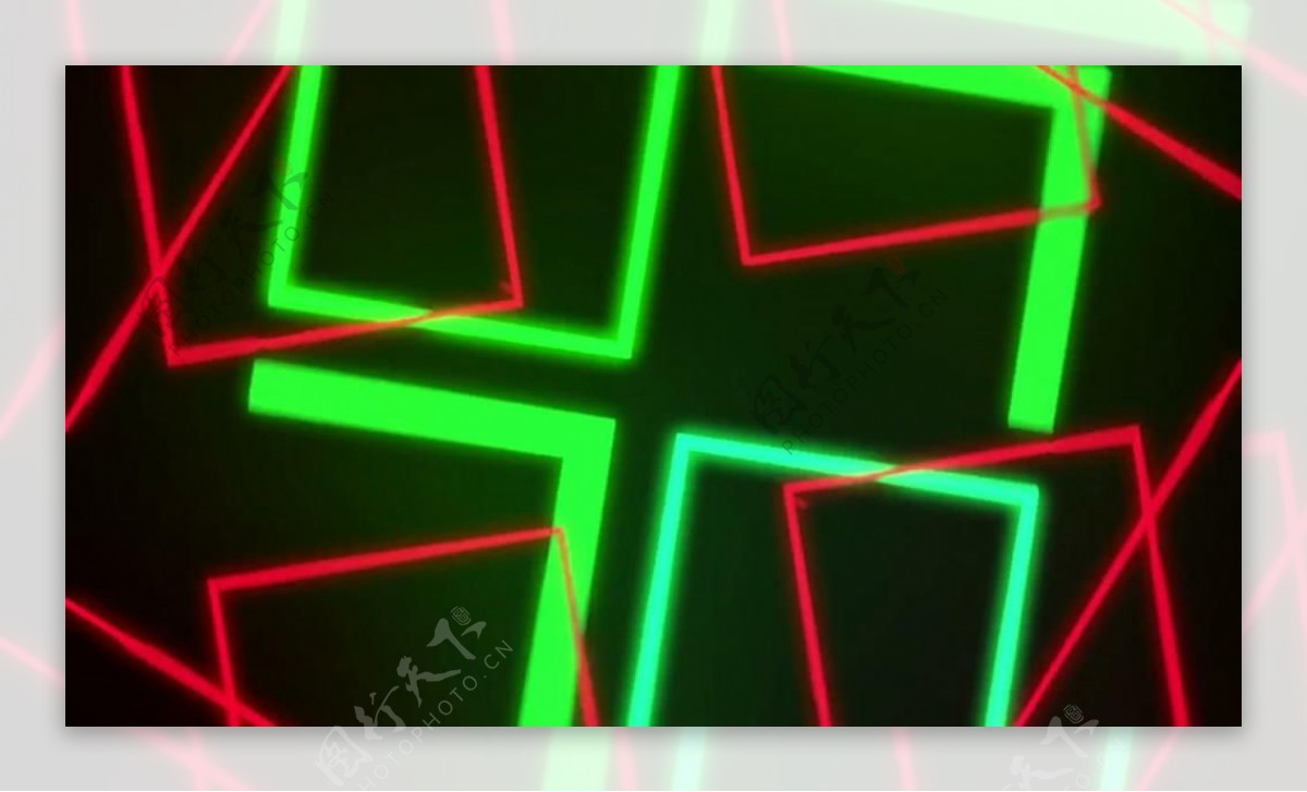 红绿交织荧光组合循环视频素材