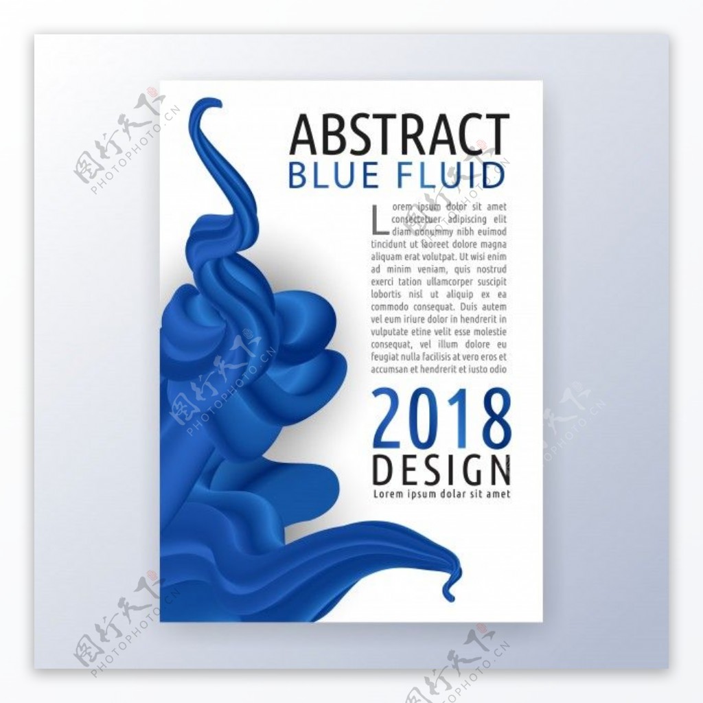 综合公司业务传单设计适用于广告传单小册子书的封面和年度报告抽象蓝液背景
