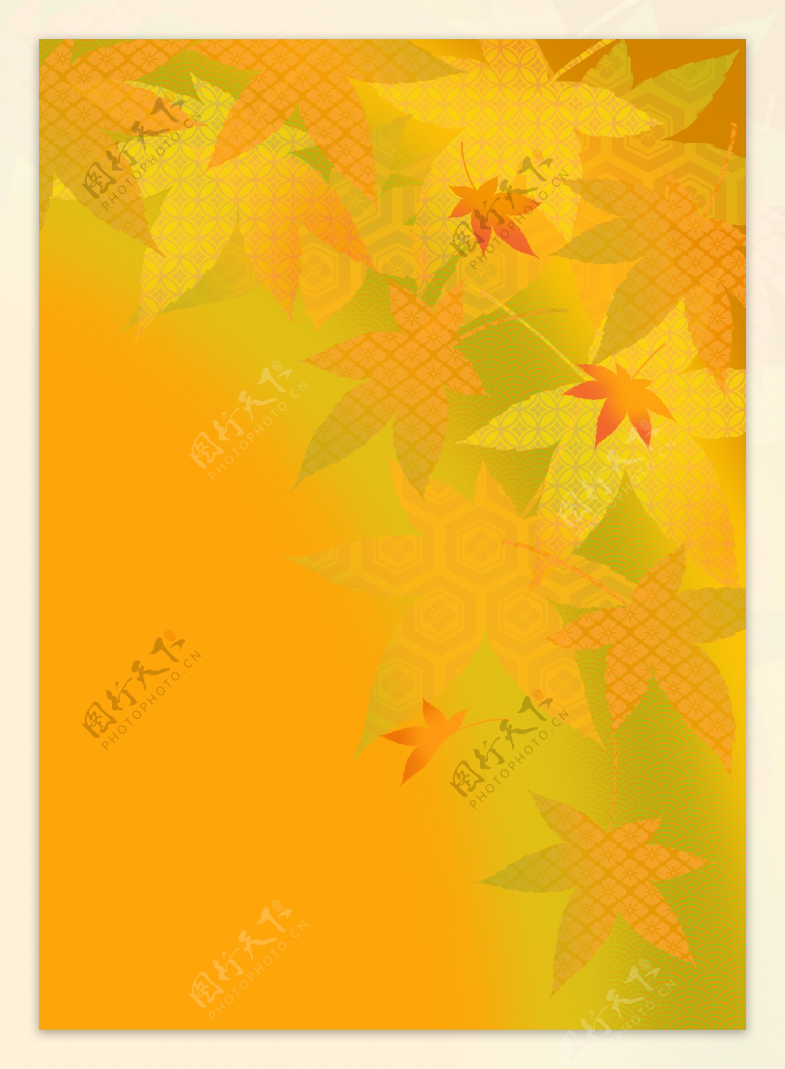 黄色枫叶图案元素