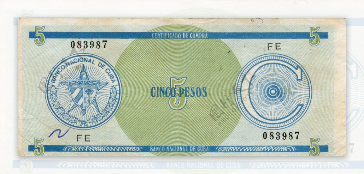 外国货币美洲国家古巴货币纸币高清扫描图