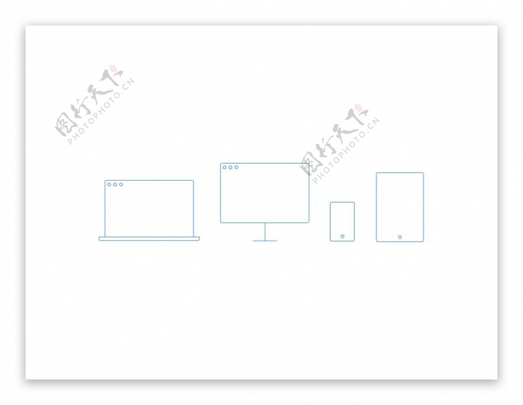 简约线性设备图标sketch素材