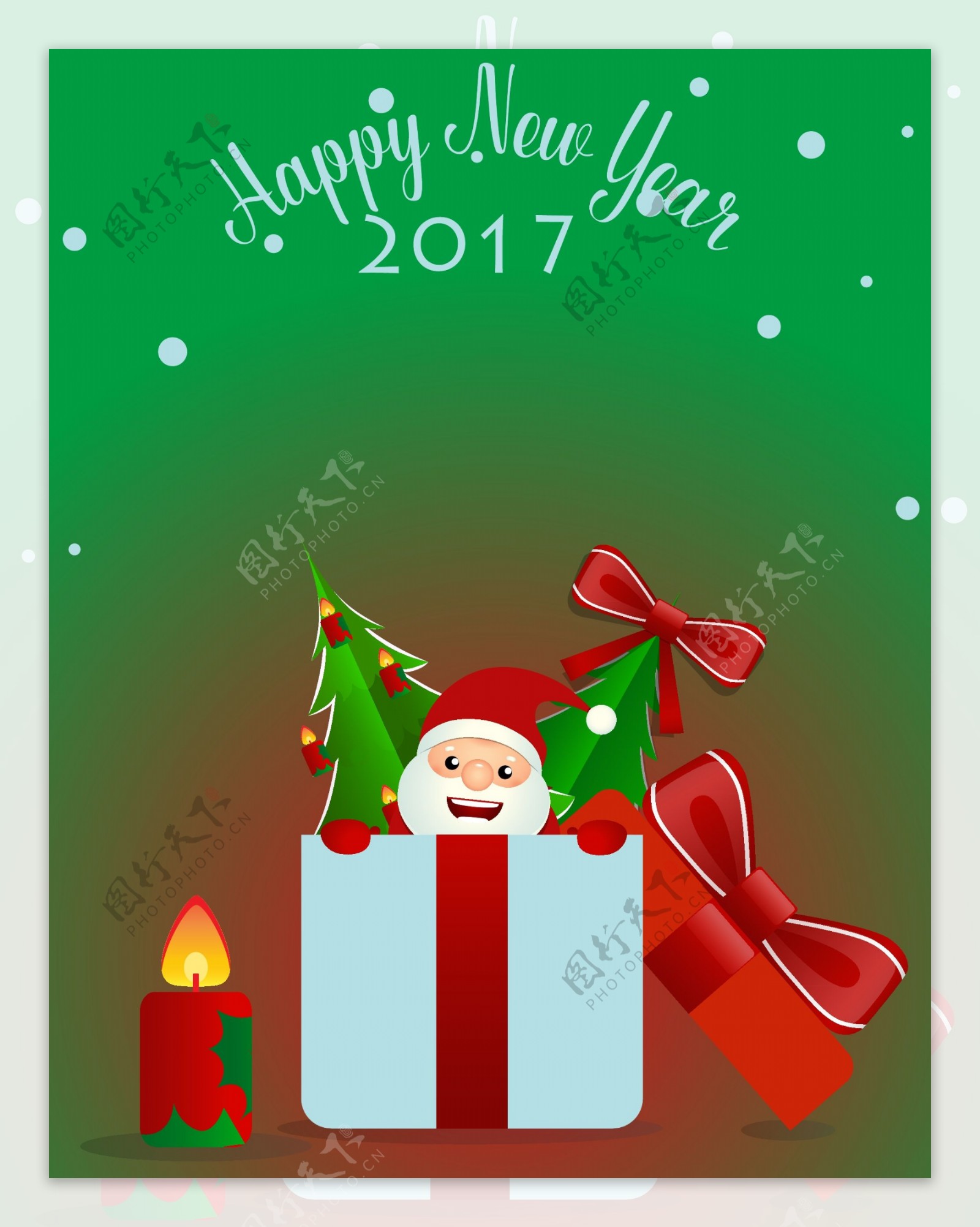 2017圣诞节海报卡通矢量背景素材