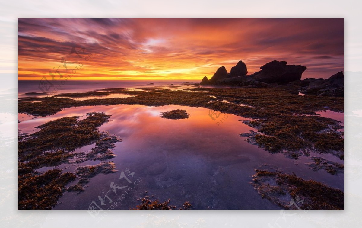 夕阳下的河道风景