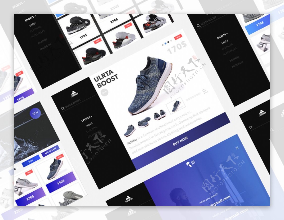 阿迪达斯Adidas网站设计Sketch素材
