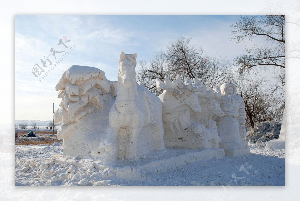 那达慕大会雪雕作品