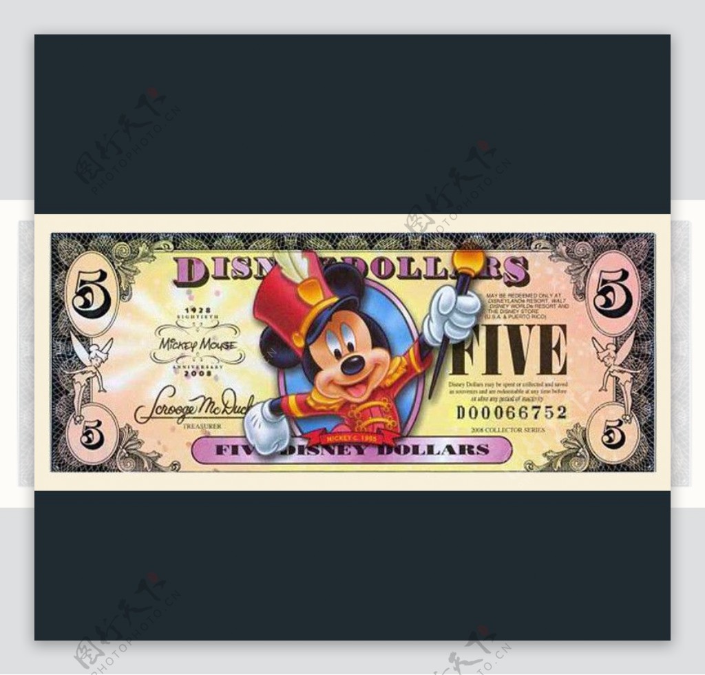 迪士尼纪念币5元正
