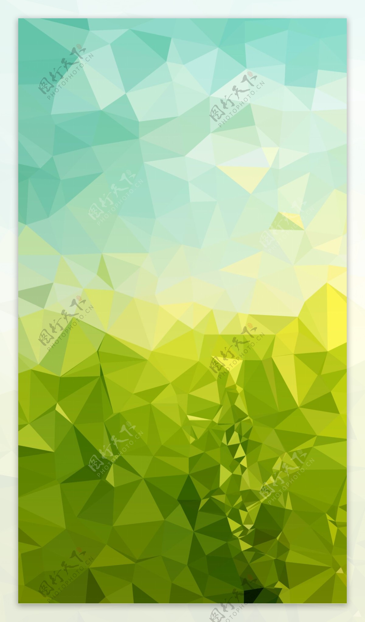 绿色几何图形H5背景素材