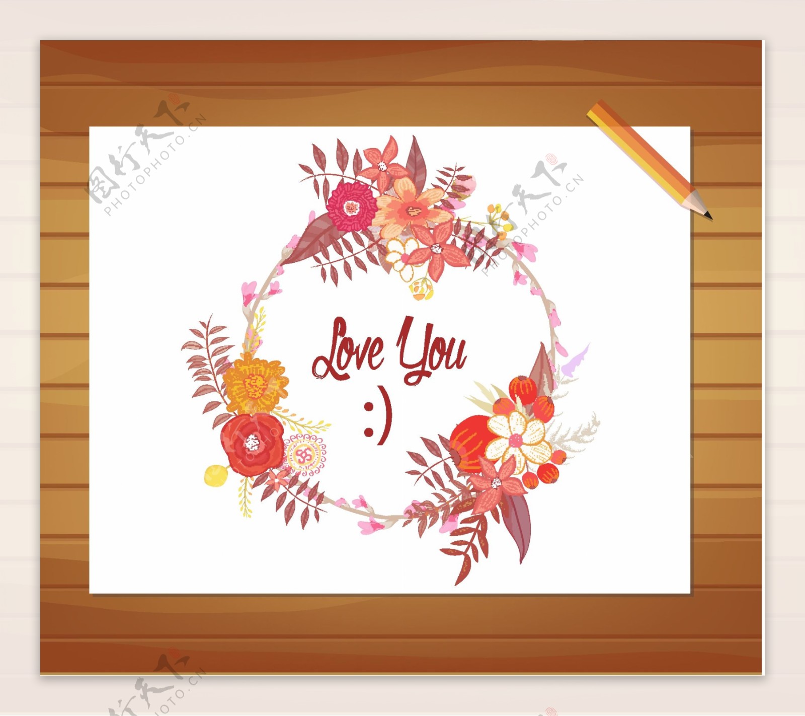 粉色手绘花朵植物卡通矢量背景素材