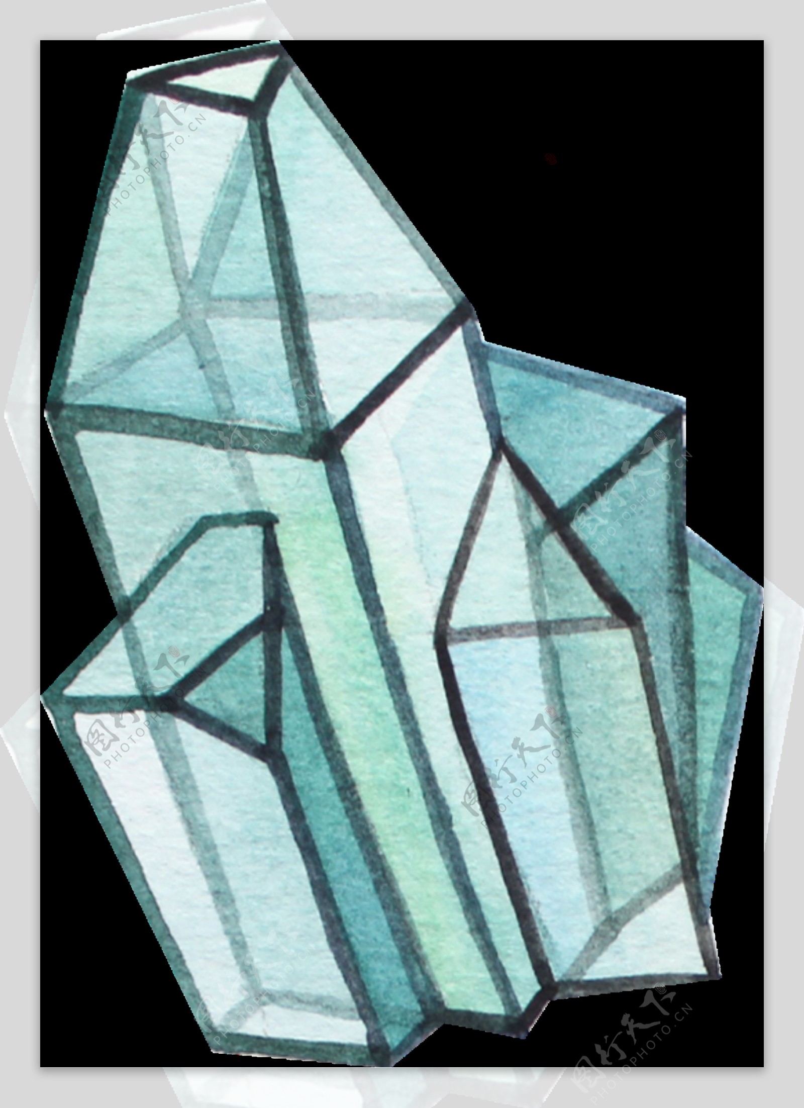 淡绿色水晶透明装饰图案