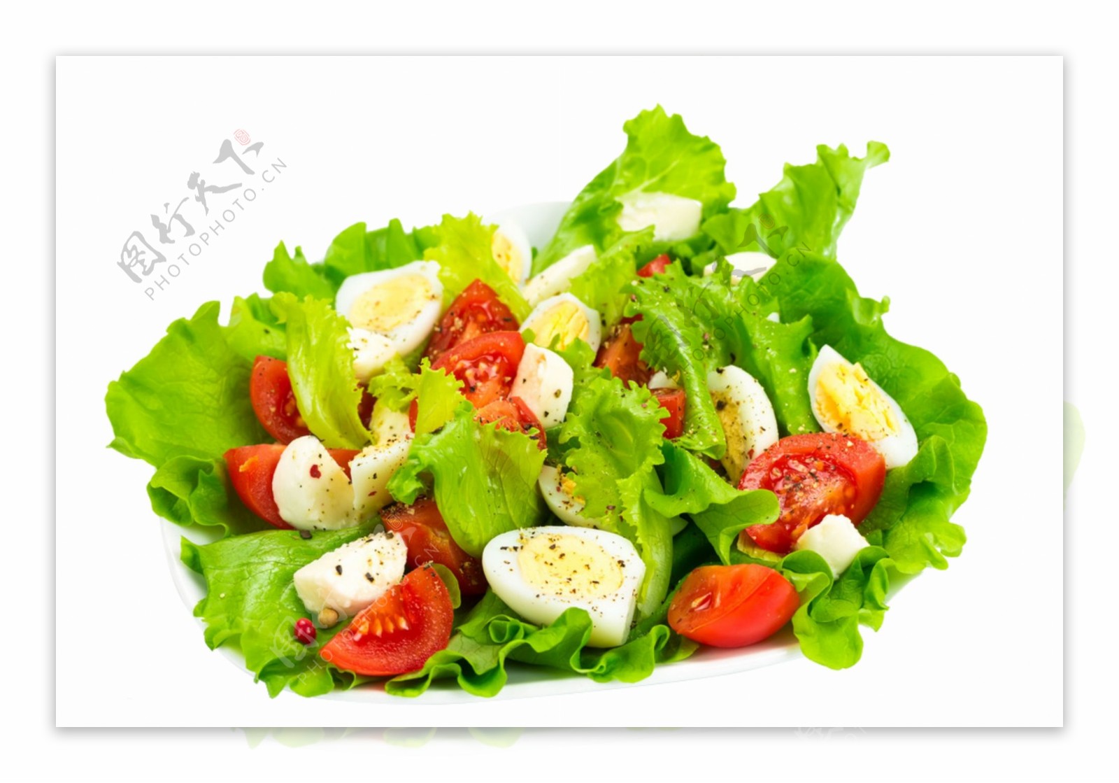 蔬菜水果鸡蛋沙拉美味营养食物酱料