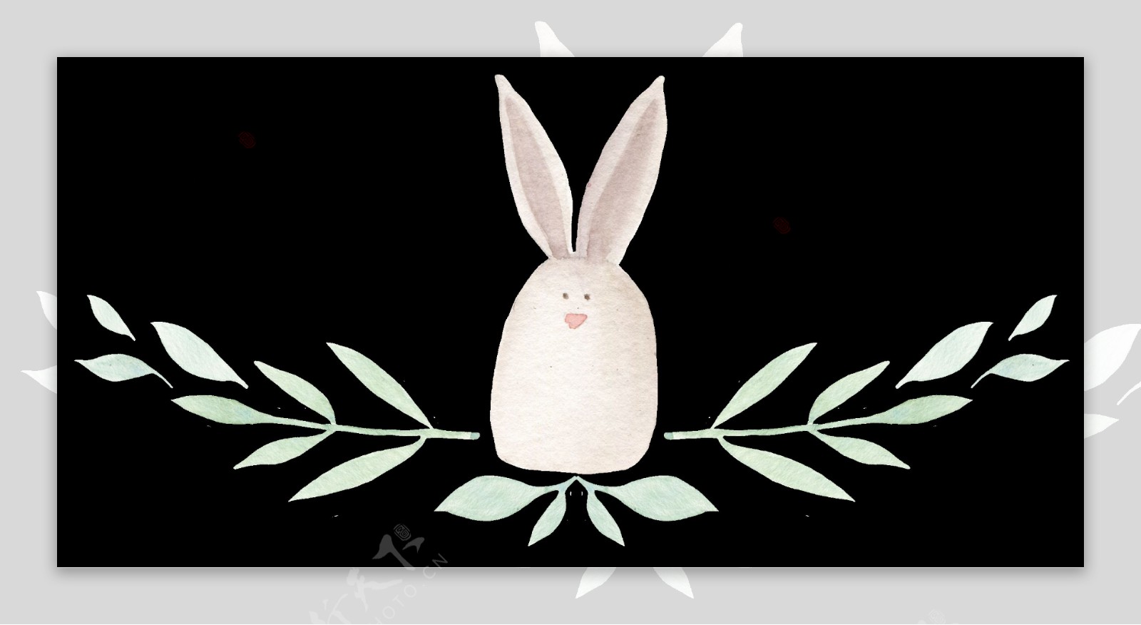 迷人兔子透明装饰图案