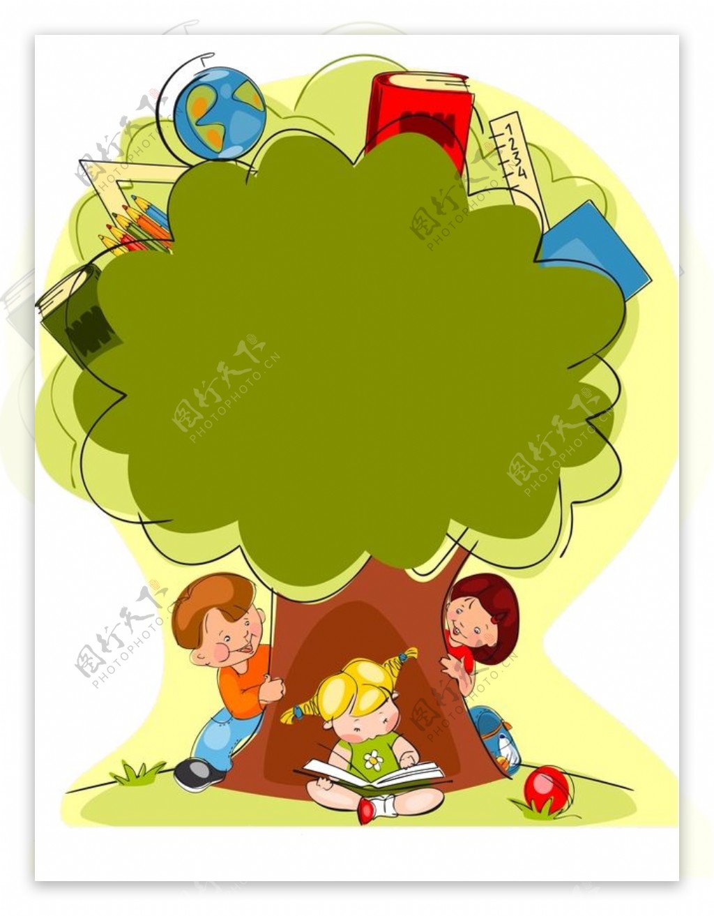 儿童学习树节日元素