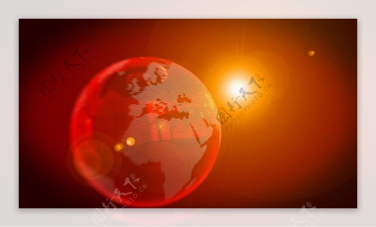 红色多角度地球循环视频素材