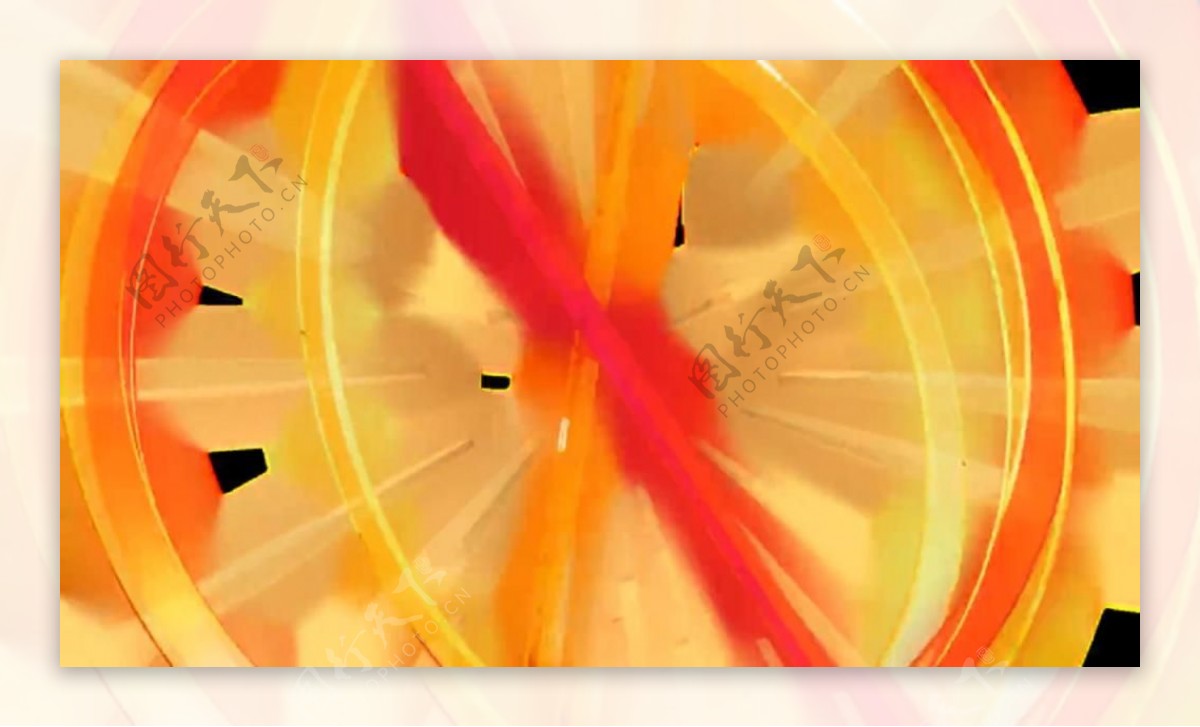 橙色圆环循环特效视频素材