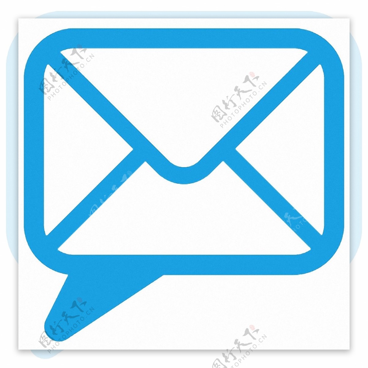 蓝色邮箱图标免抠png透明图层素材