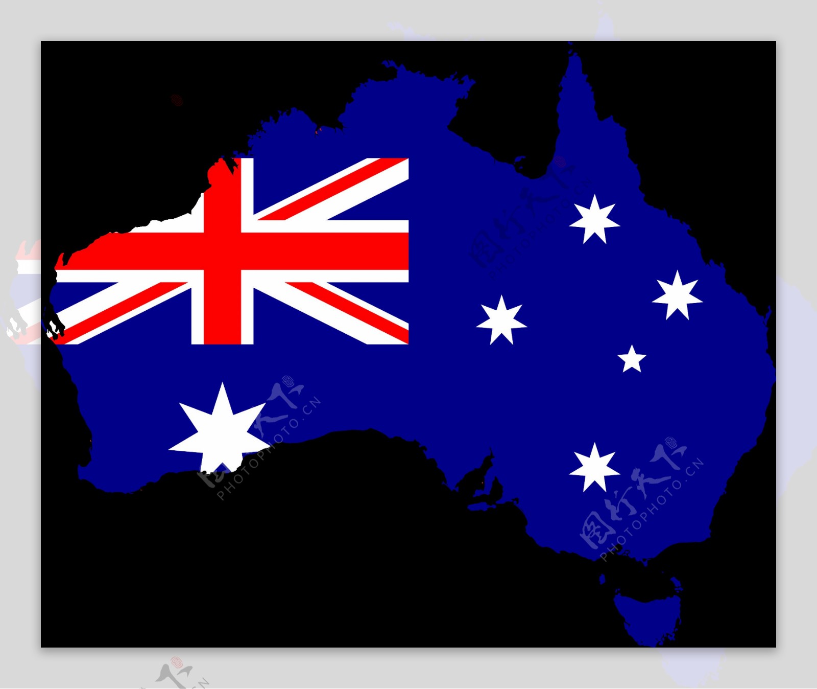 澳大利亚国旗地图免抠png透明图层素材