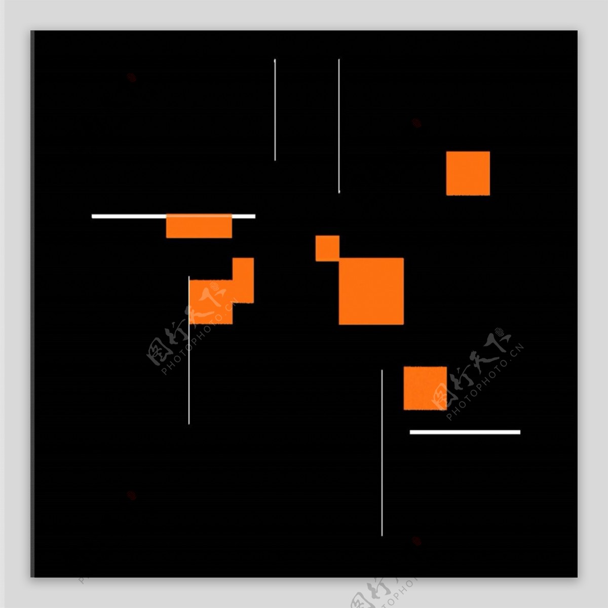 橙色抽象几何方块动态效果视频素材下载