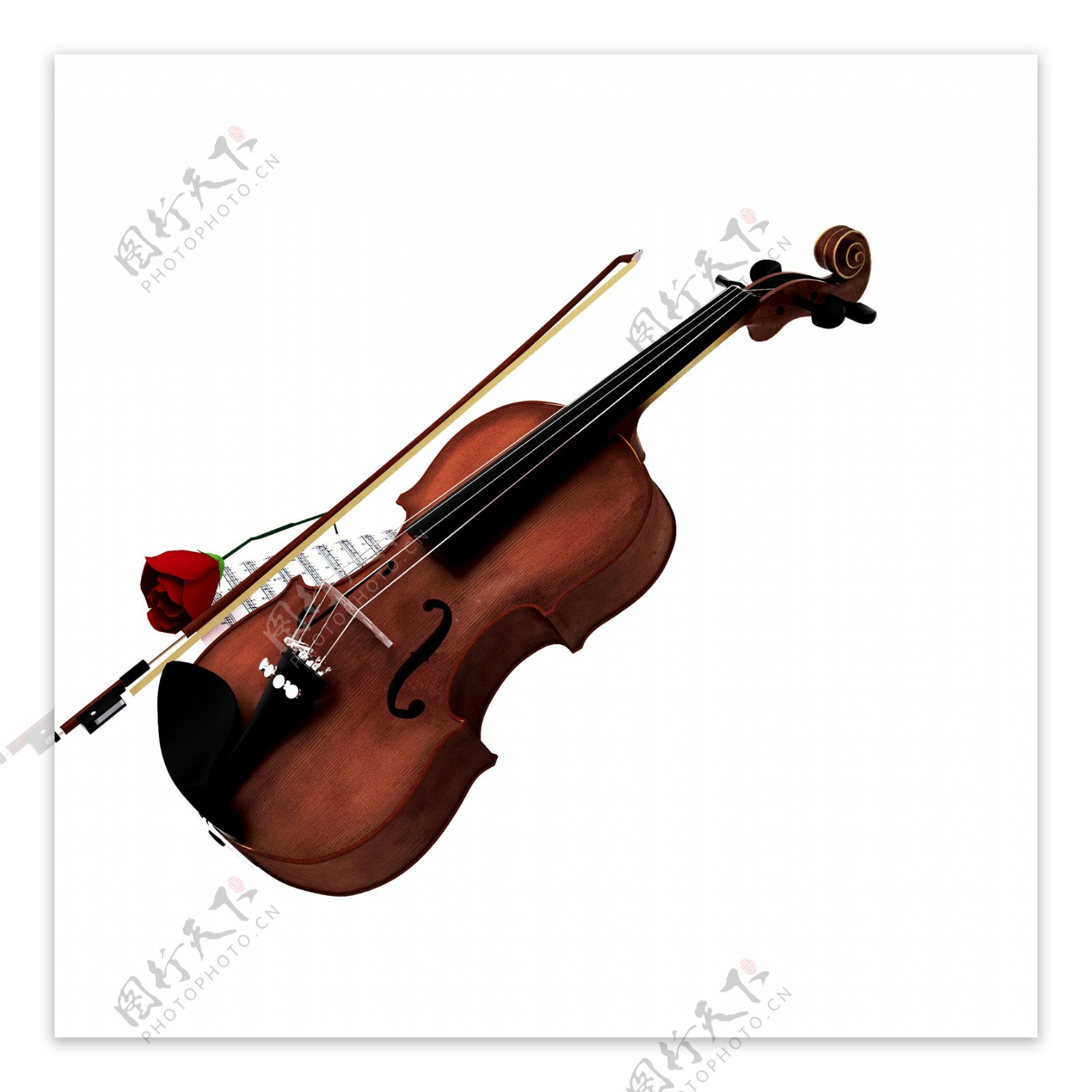 深红色小提琴免抠png透明素材