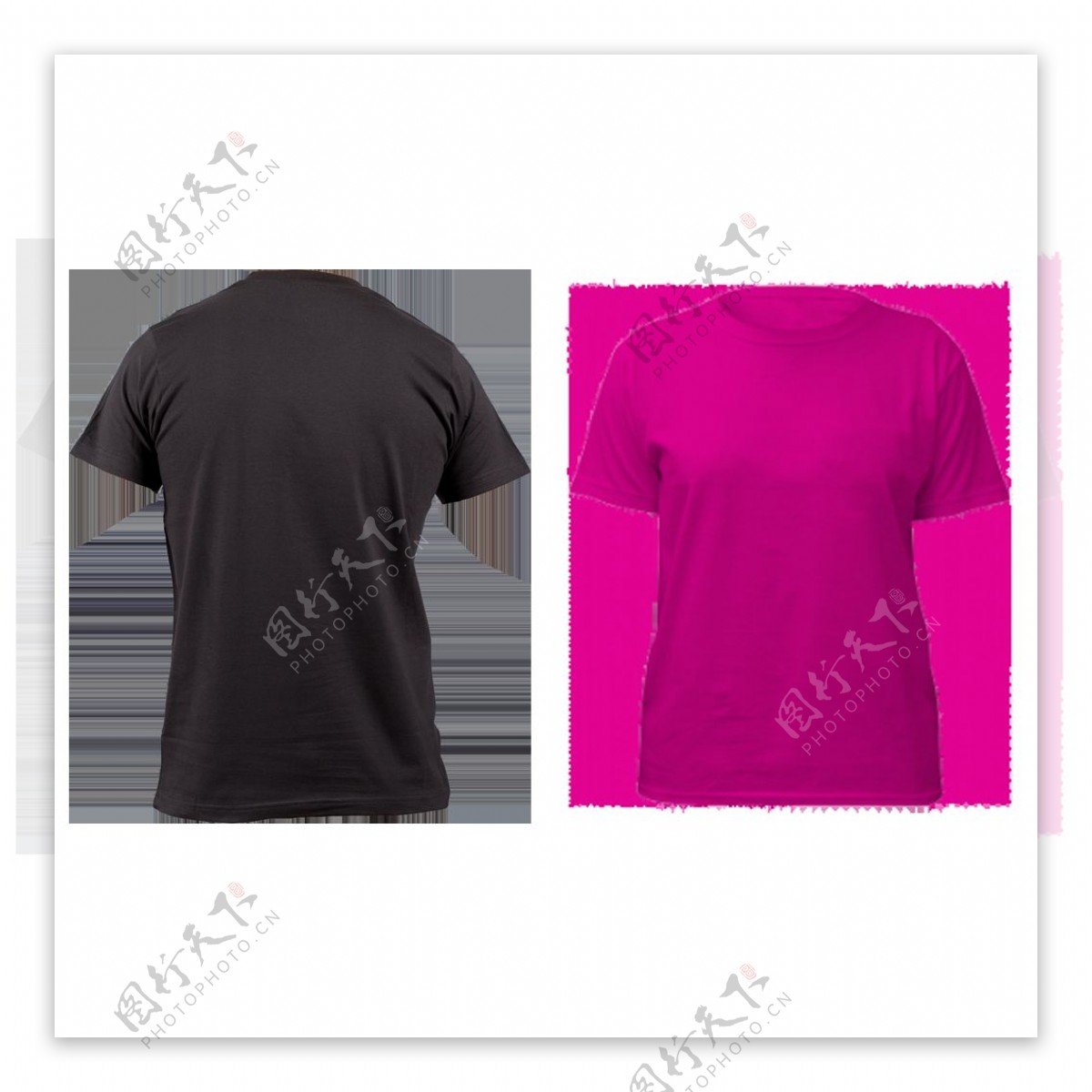 两种颜色的T恤衫免抠png透明图层素材