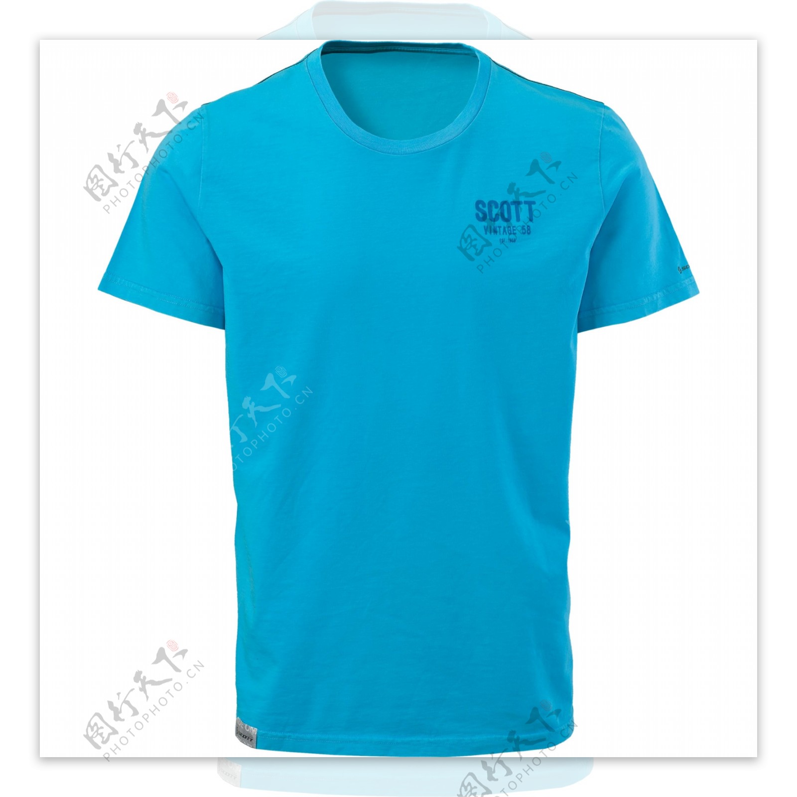 蓝色T恤衫免抠png透明图层素材