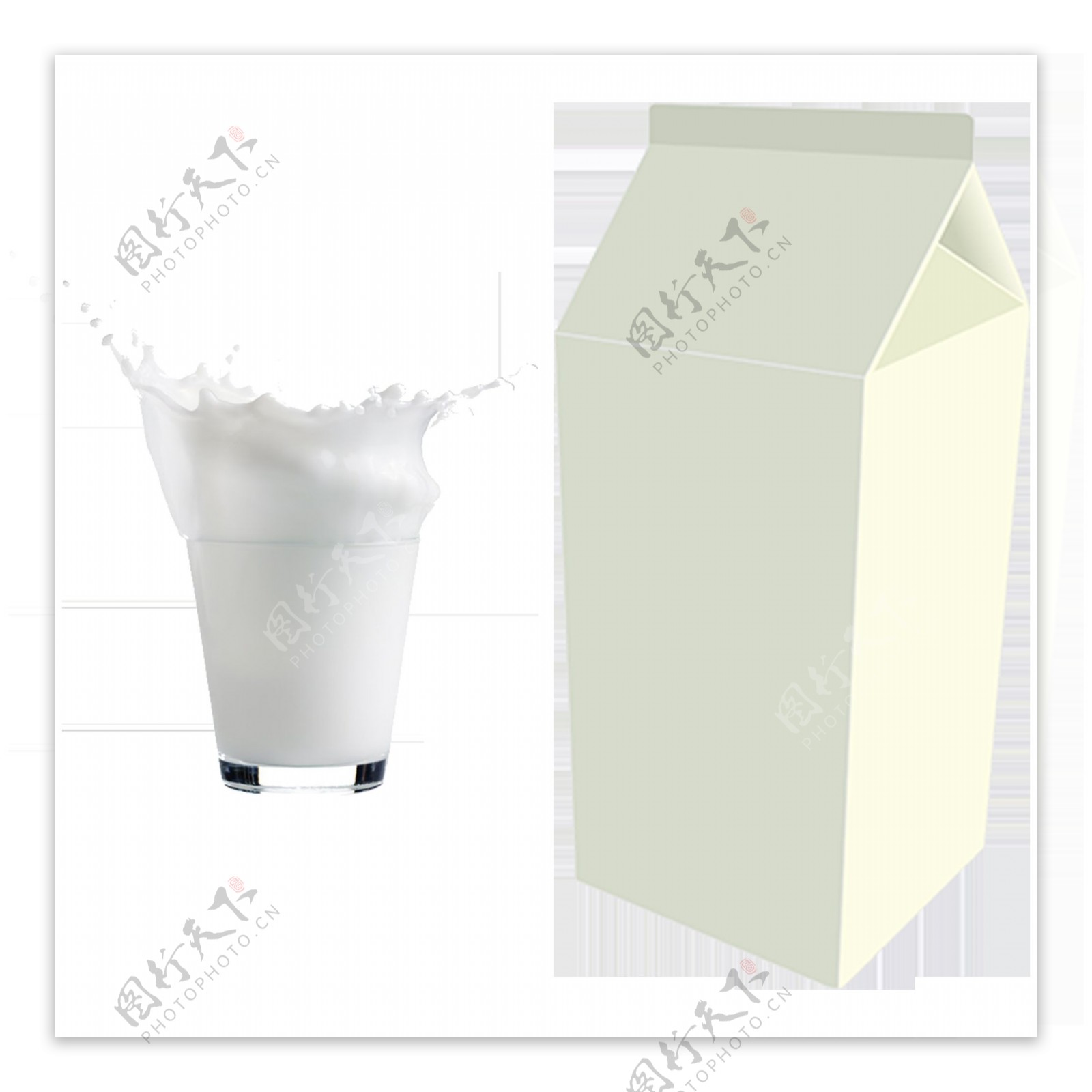 盒装牛奶免抠png透明图层素材