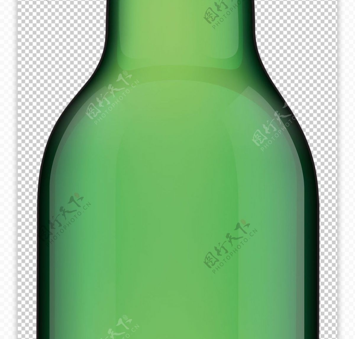 绿色酒瓶免抠png透明图层素材