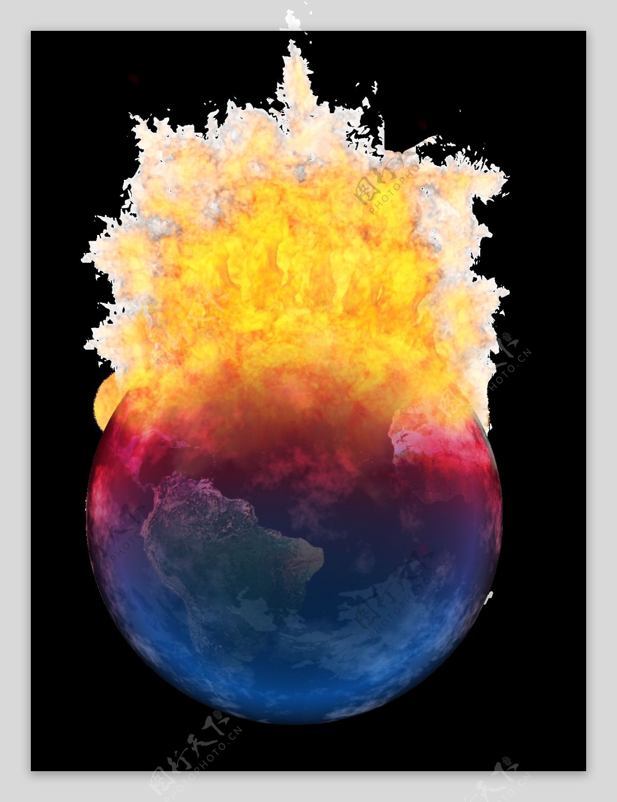 起火的地球免抠png透明图层素材