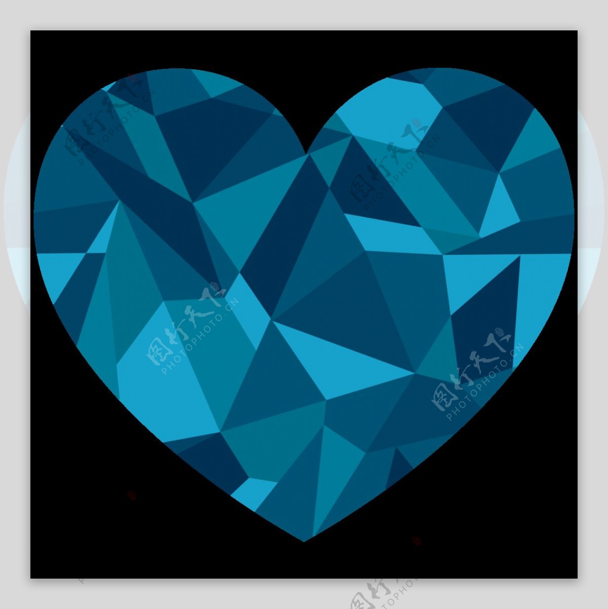 心形蓝宝石免抠png透明图层素材