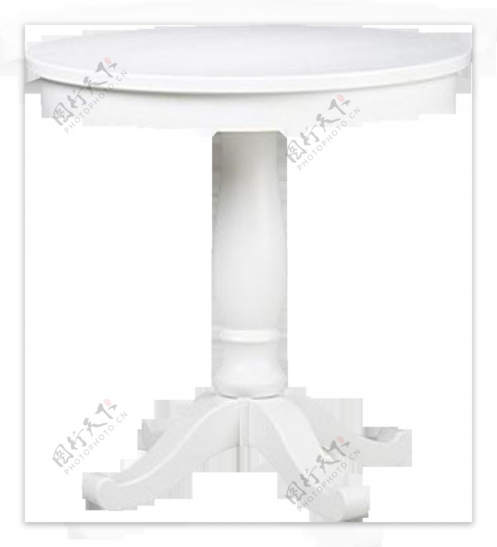 白色圆形餐桌元素