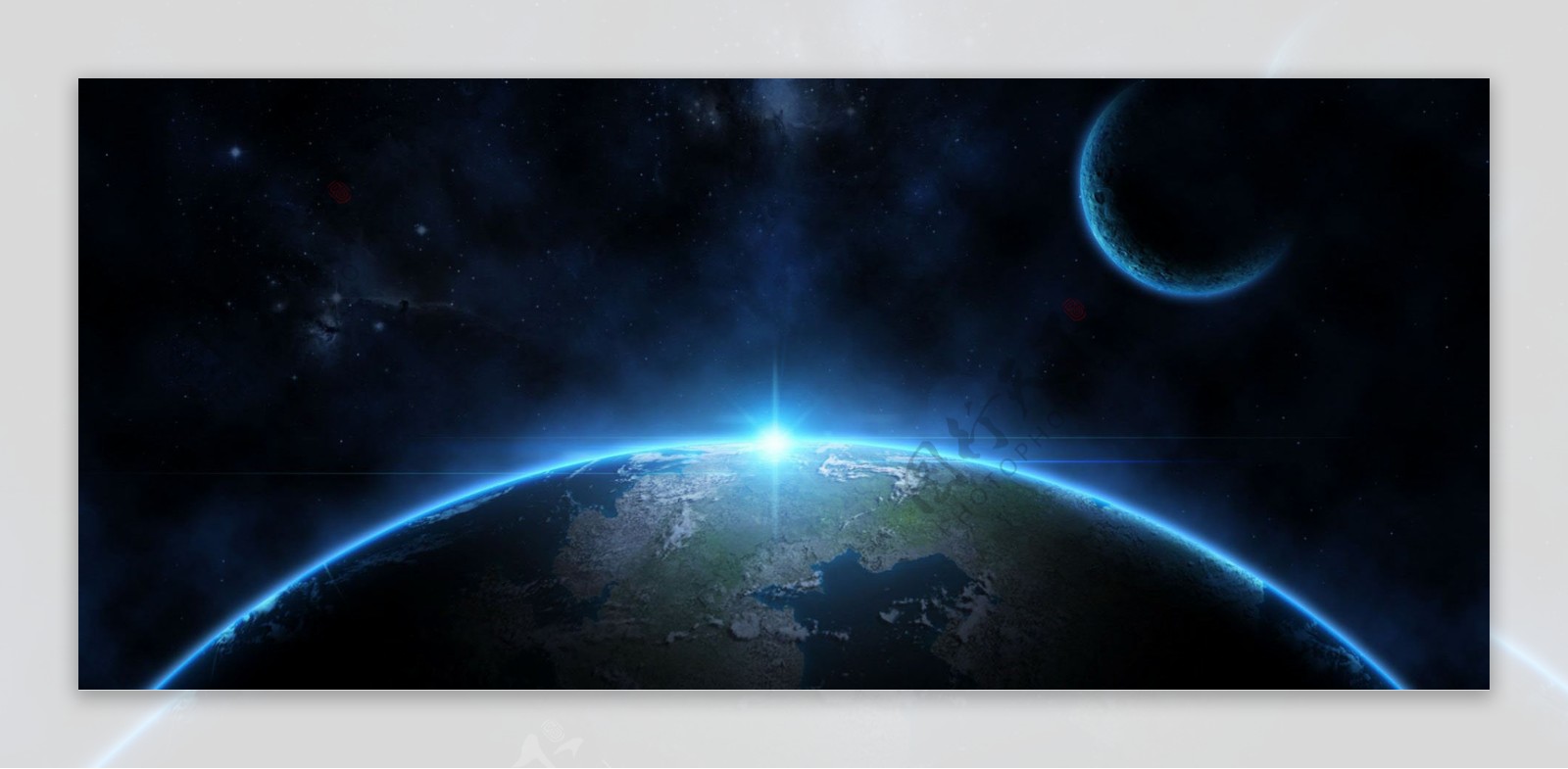 蓝色科技地球banner背景素材