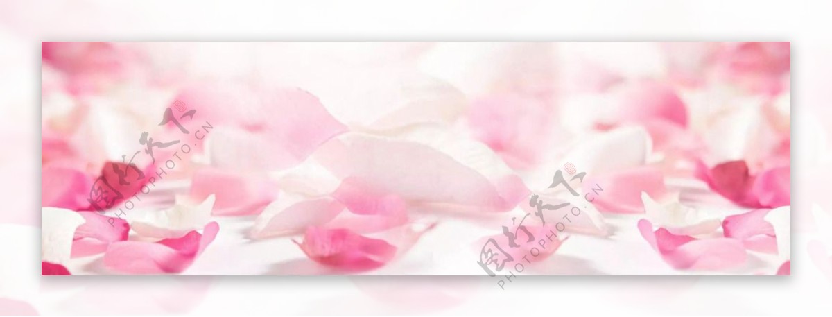 浪漫粉色花朵banner背景素材