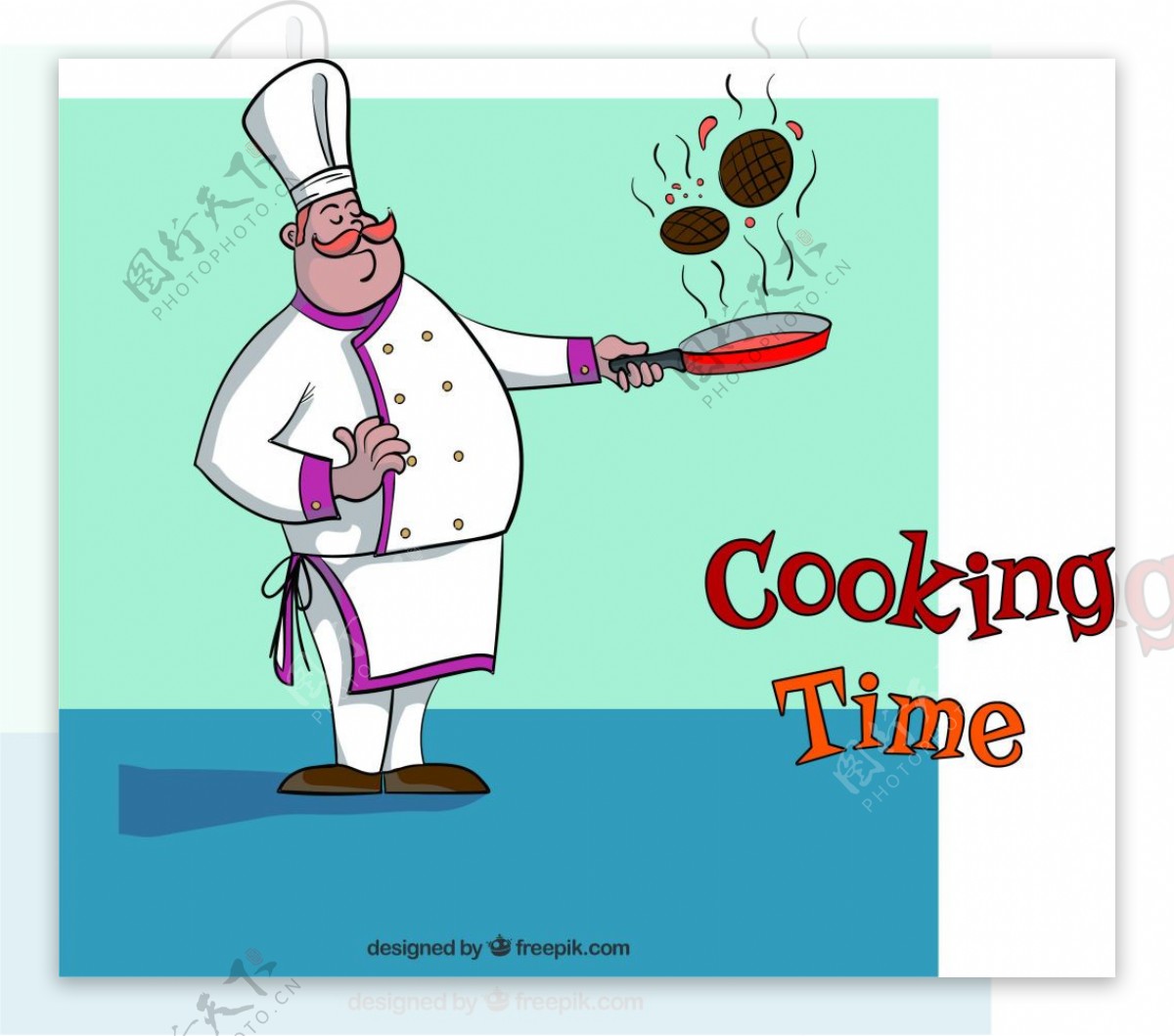 卡通厨师插画素材