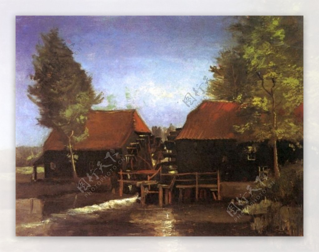 恬静的小屋油画