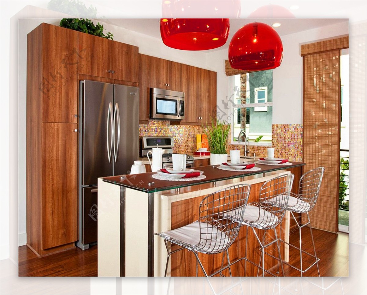 家居厨房吧台创意镂空椅设计效果图