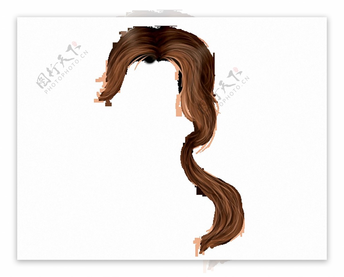 褐色波浪头发免抠png透明图层素材图片_生物静物_设计元素-图行天下素材网