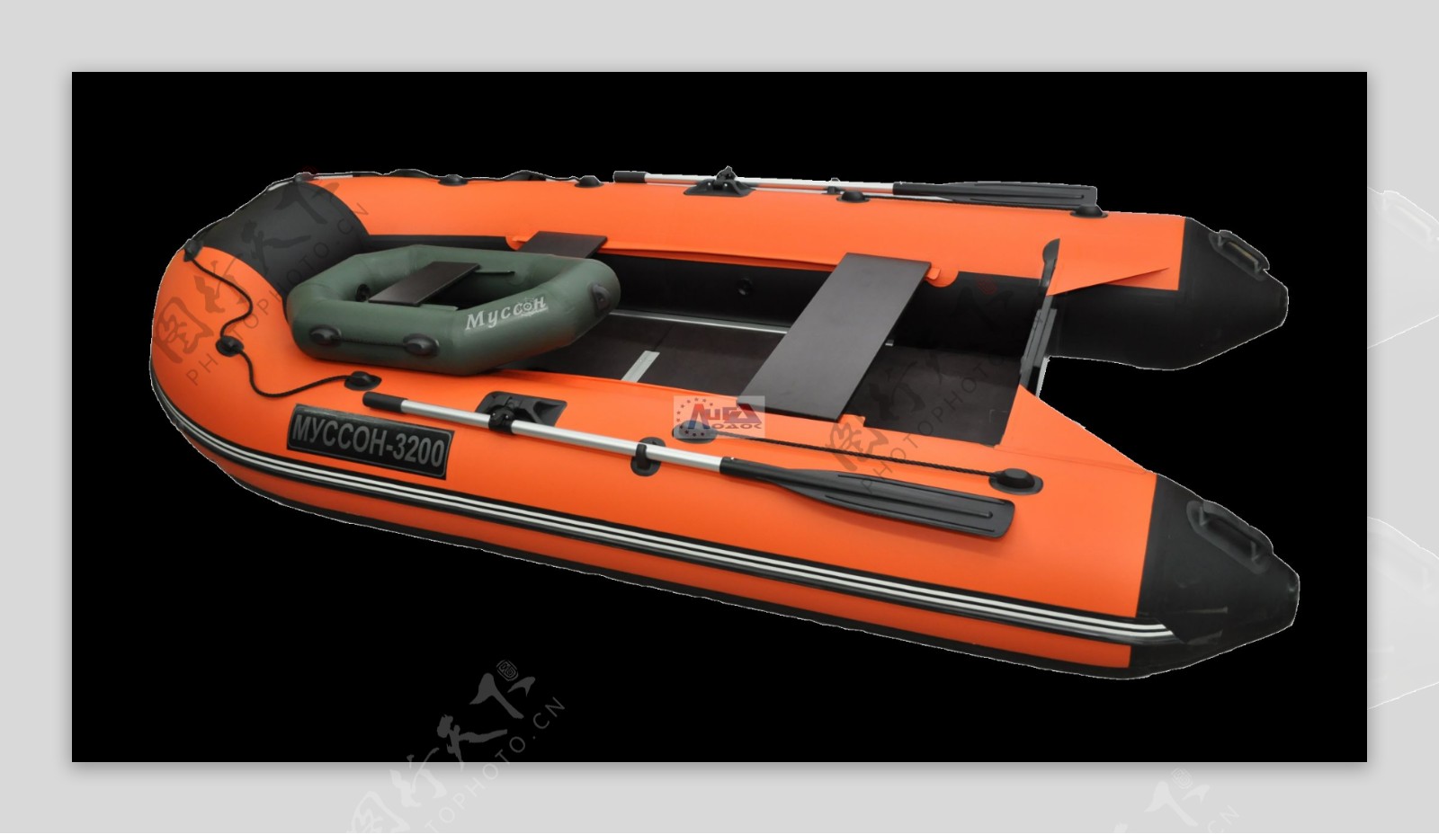 橙色漂流船免抠png透明图层素材