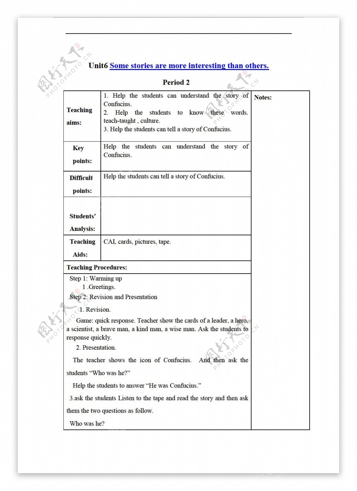 六年级下英语下册教案unit6period2