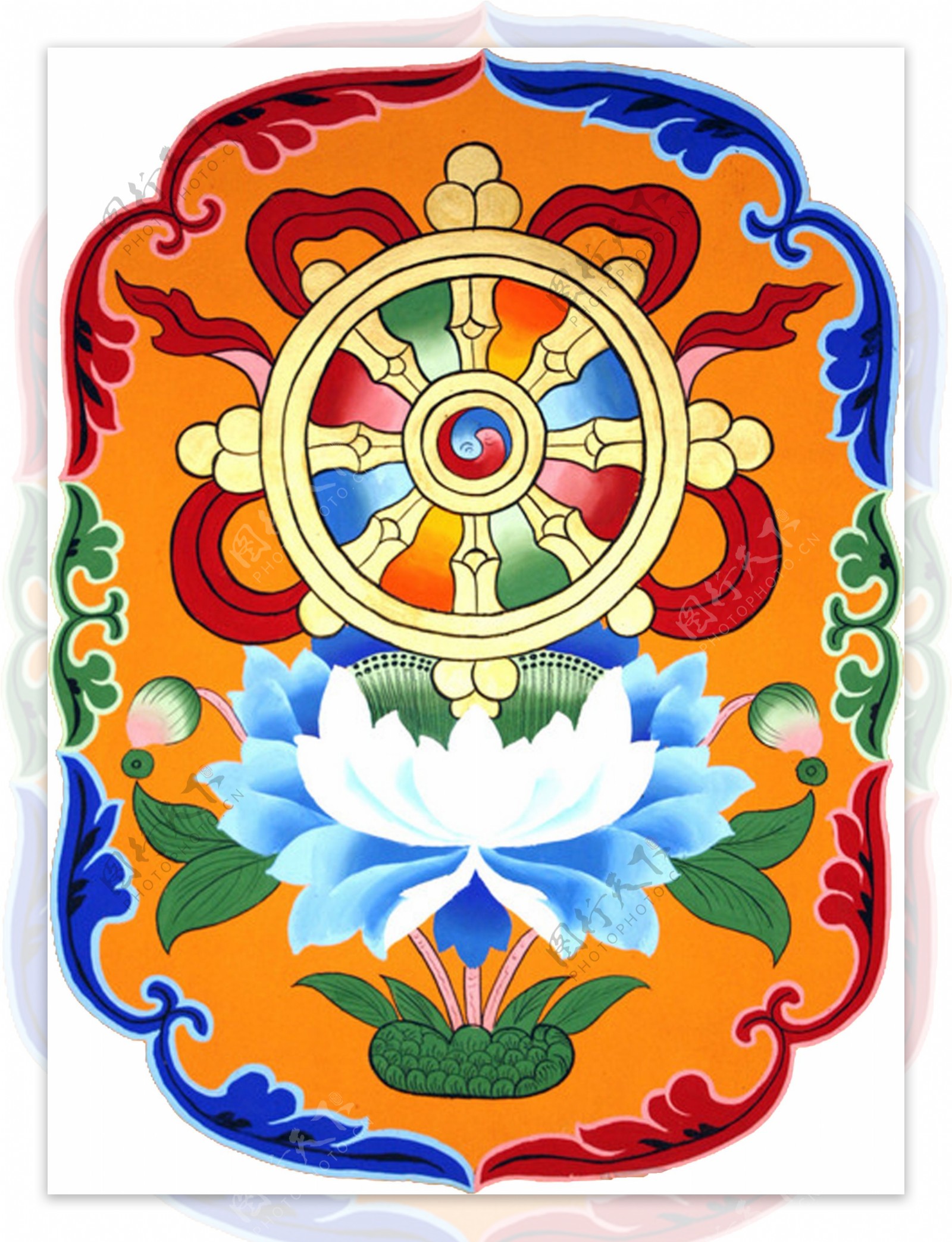 藏族八宝图法轮