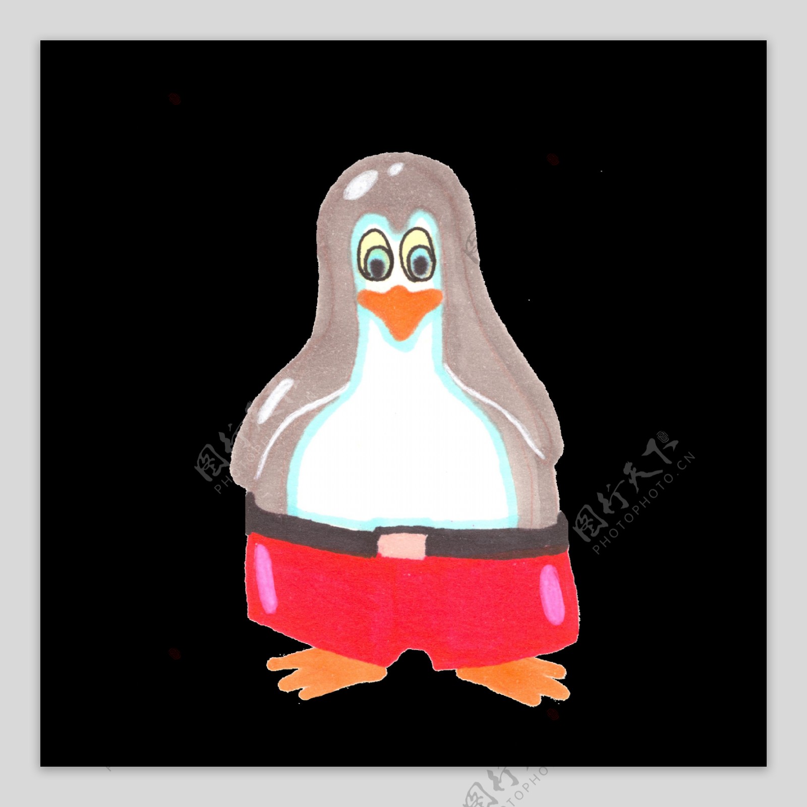 绘画企鹅png透明素材