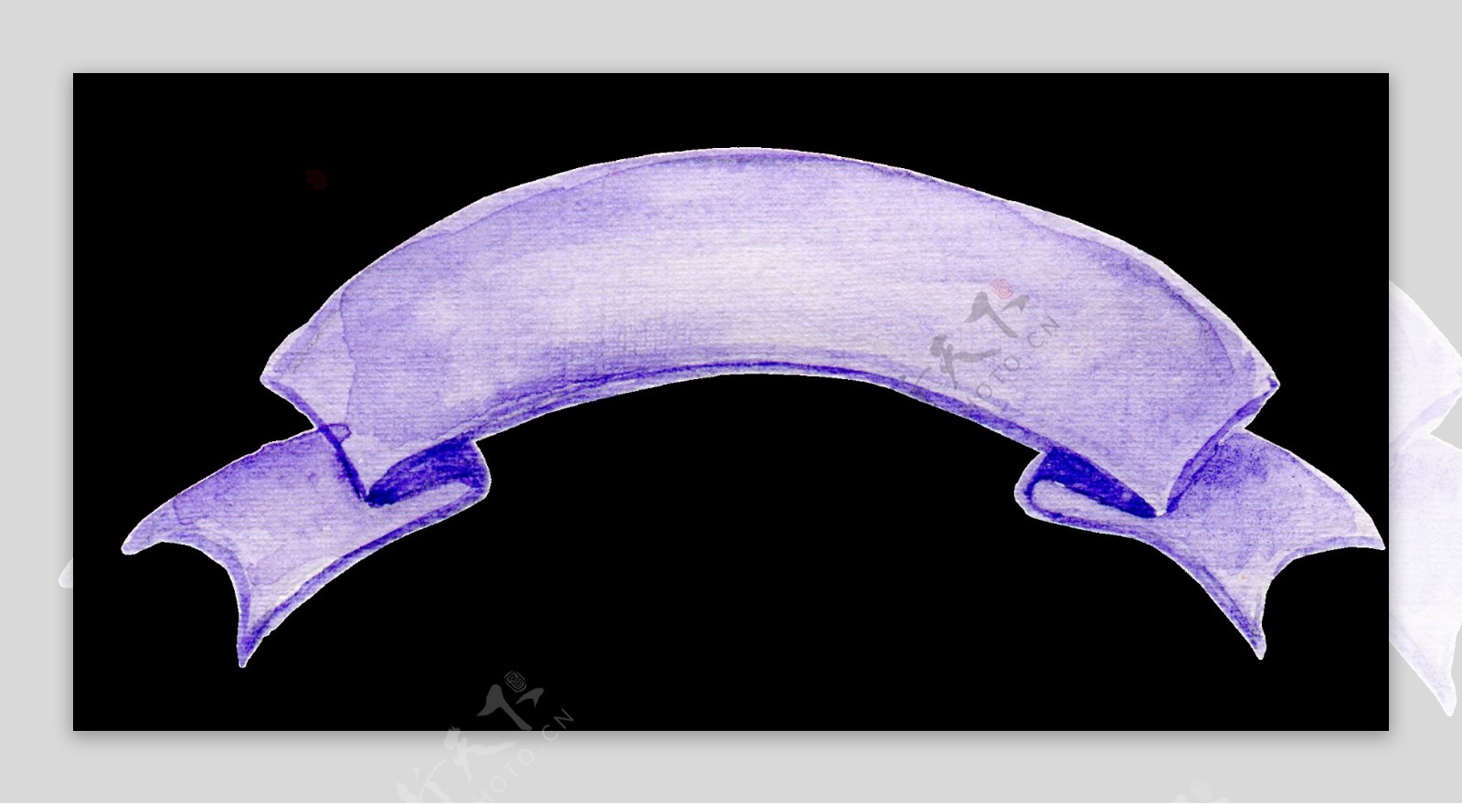 乐紫横幅卡通透明素材