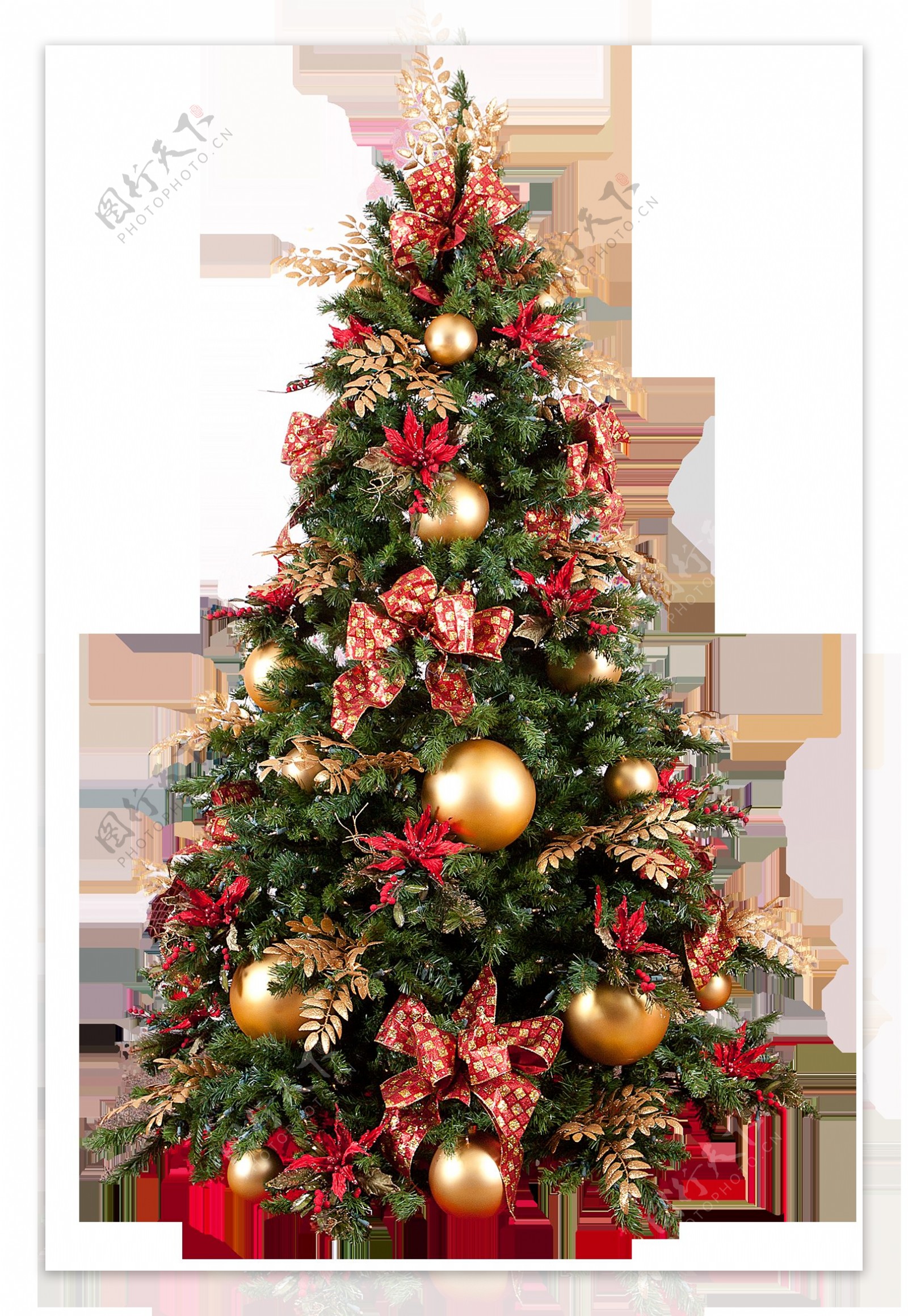 冬日圣诞节装饰品圣诞树png透明素材