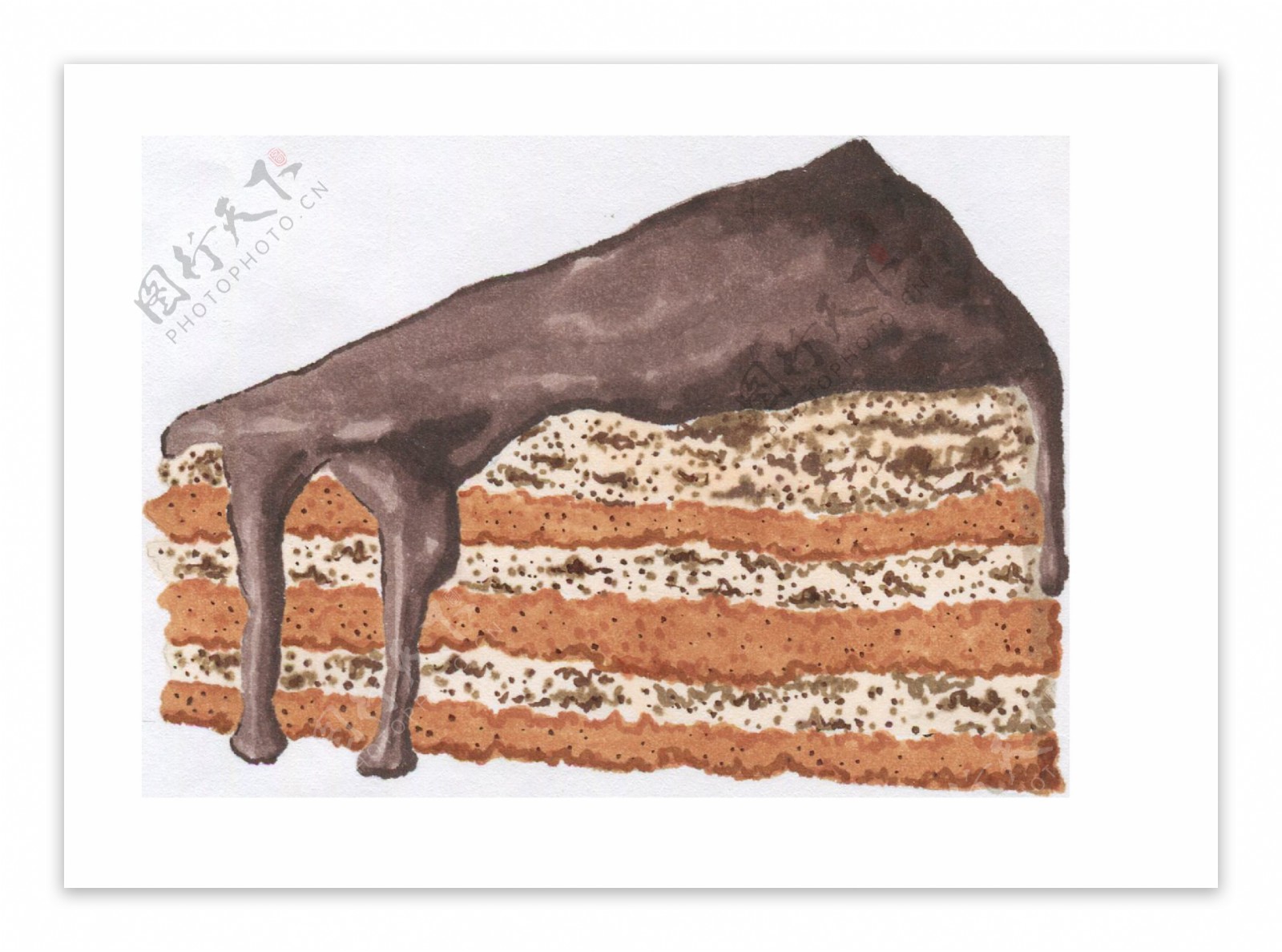 巧克力蛋糕卡通透明装饰素材