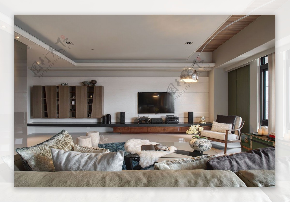 简约清淡风格浅色沙发客厅室内装修效果图