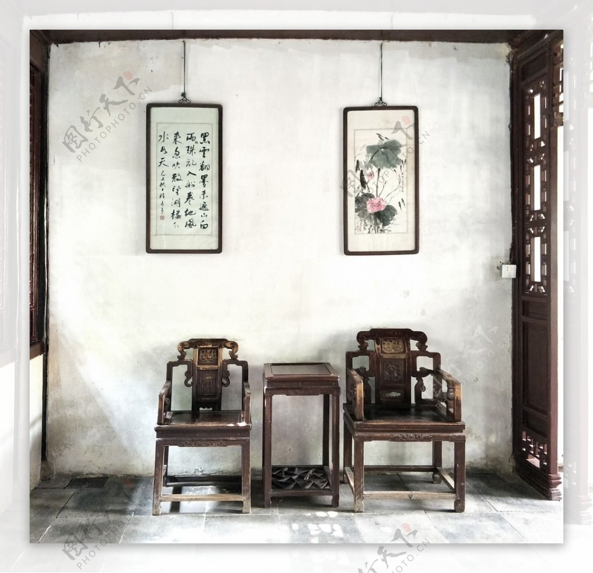 苏州古建筑室内装饰画