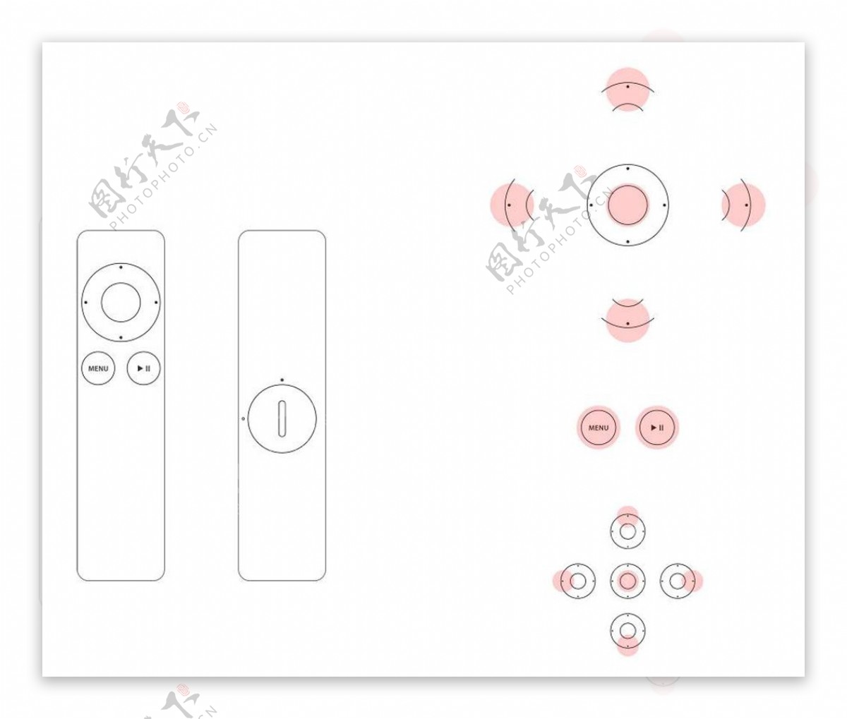 苹果遥控器线框图标sketch素材