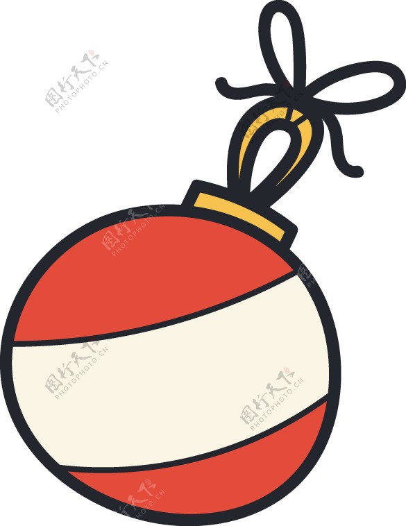 卡通圣诞彩球装饰挂件PNG