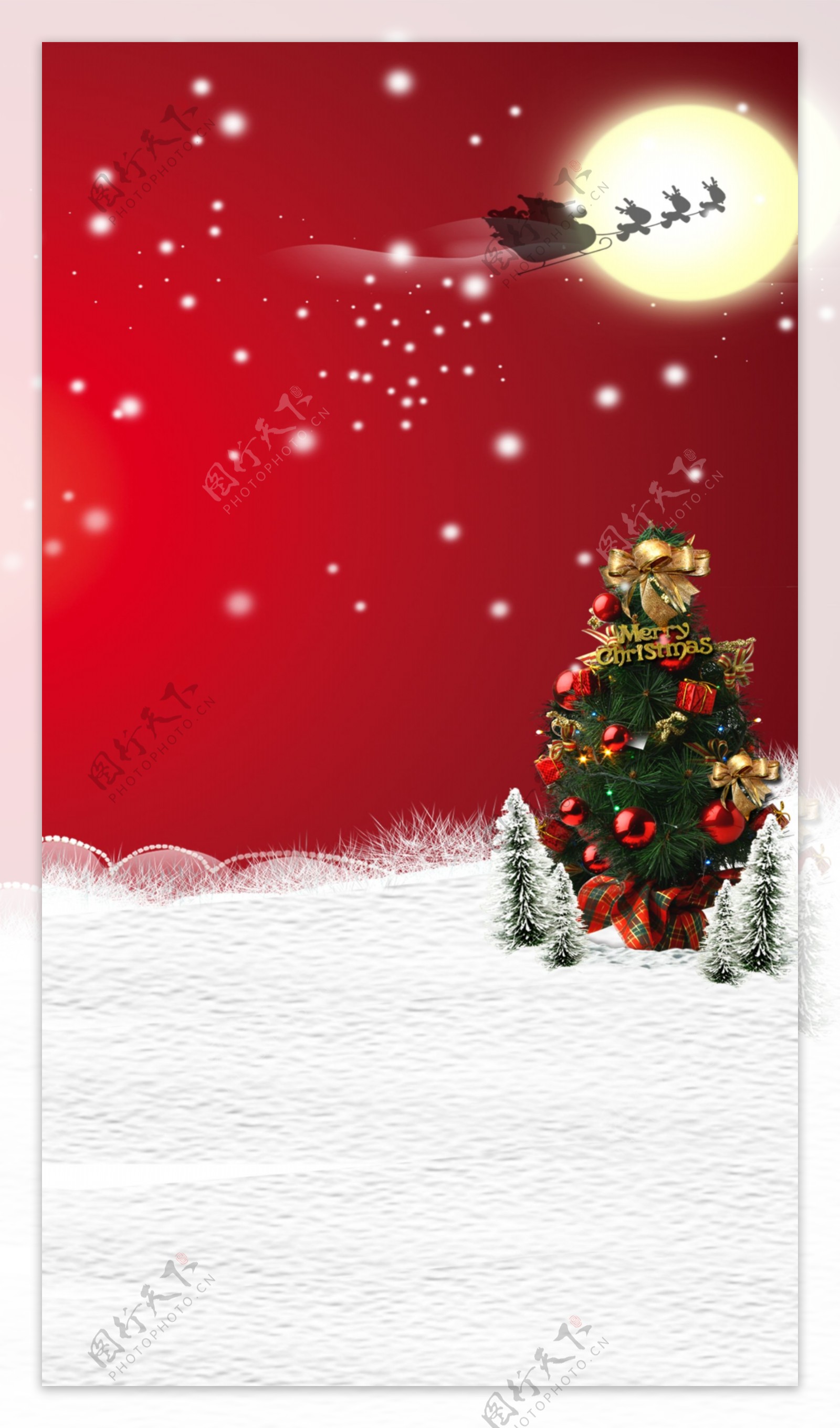 红色精美色圣诞节海报背景素材
